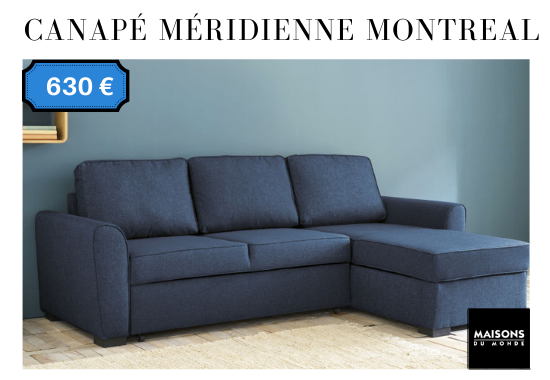 Canapé maison du monde Montreal bleu