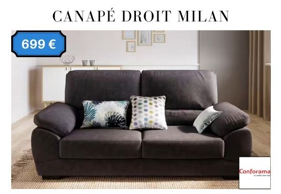 Test et avis du canapé droit Milan Conforama