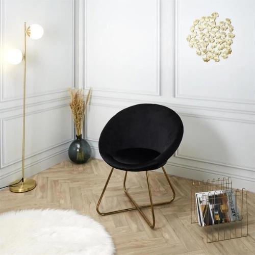 Fauteuil noir et or Kaena