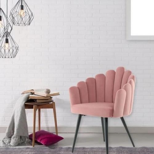 Test et avis du fauteuil en velours rose Jeane