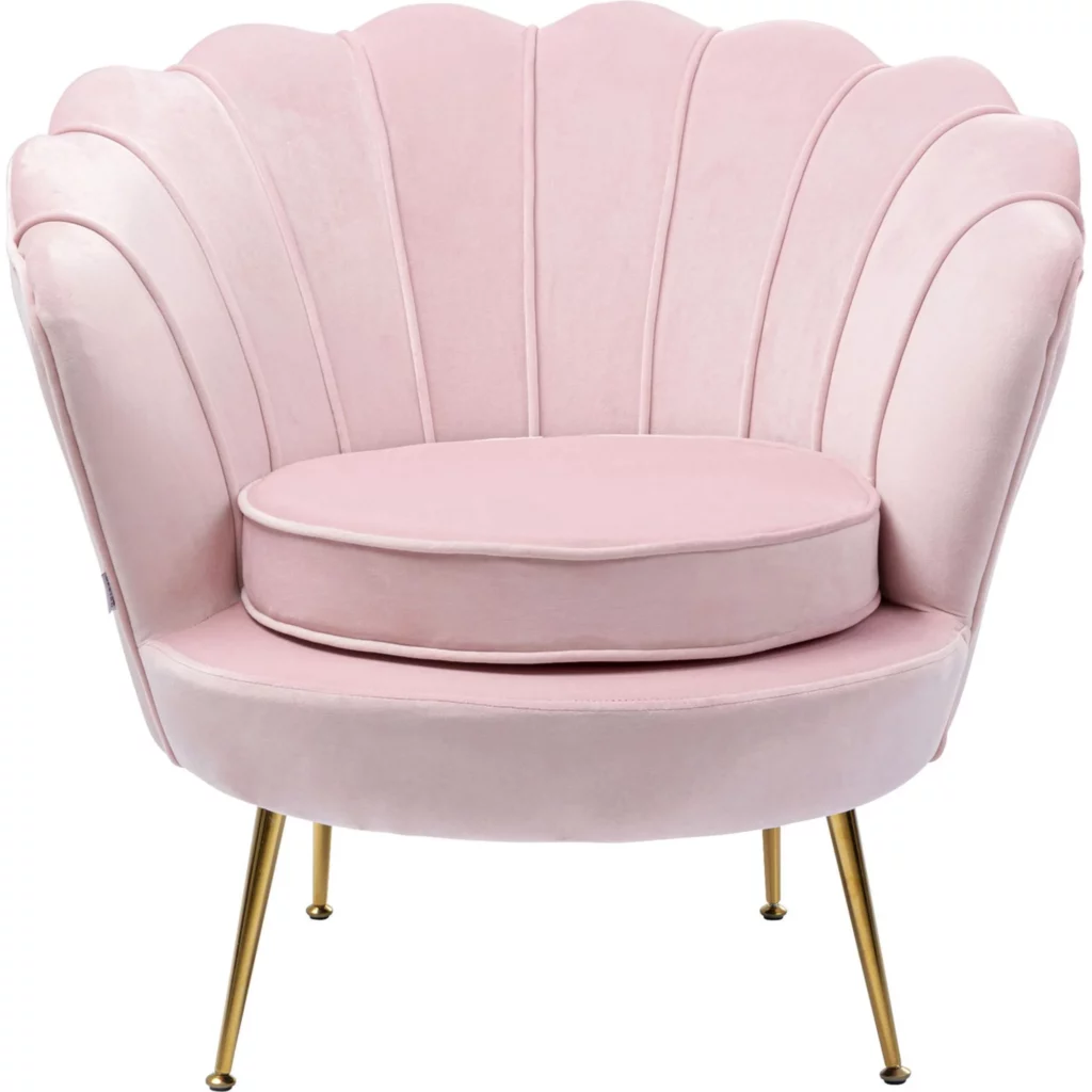 Fauteuil Water Lily en velours rose