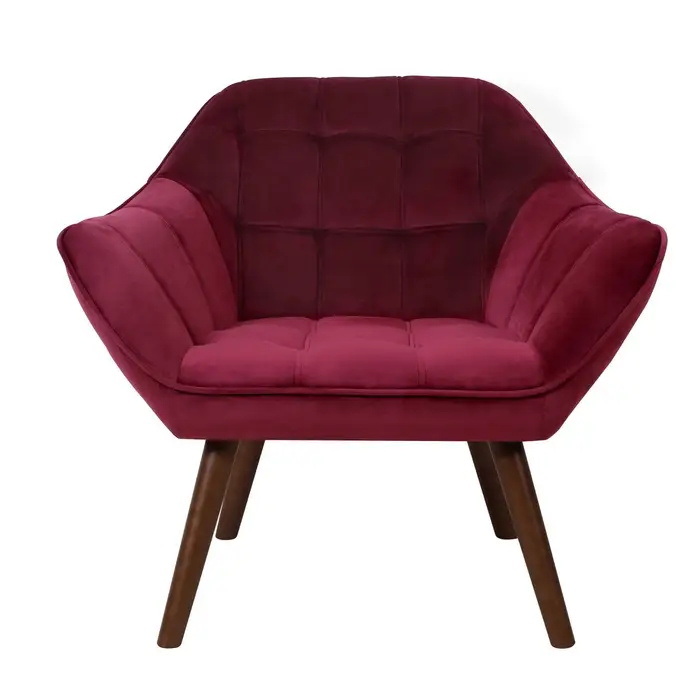 Fauteuil Simba en velours rouge