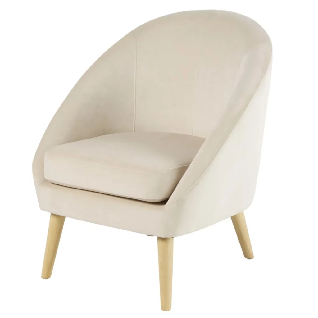 Fauteuil en velours Suzie - Beige