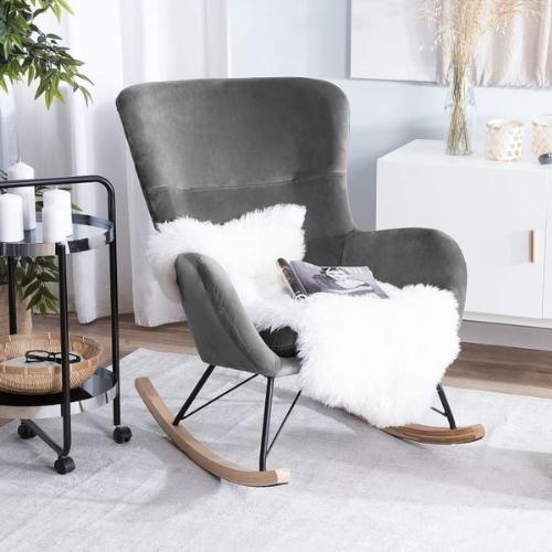 Test et avis du fauteuil en velours gris ellan