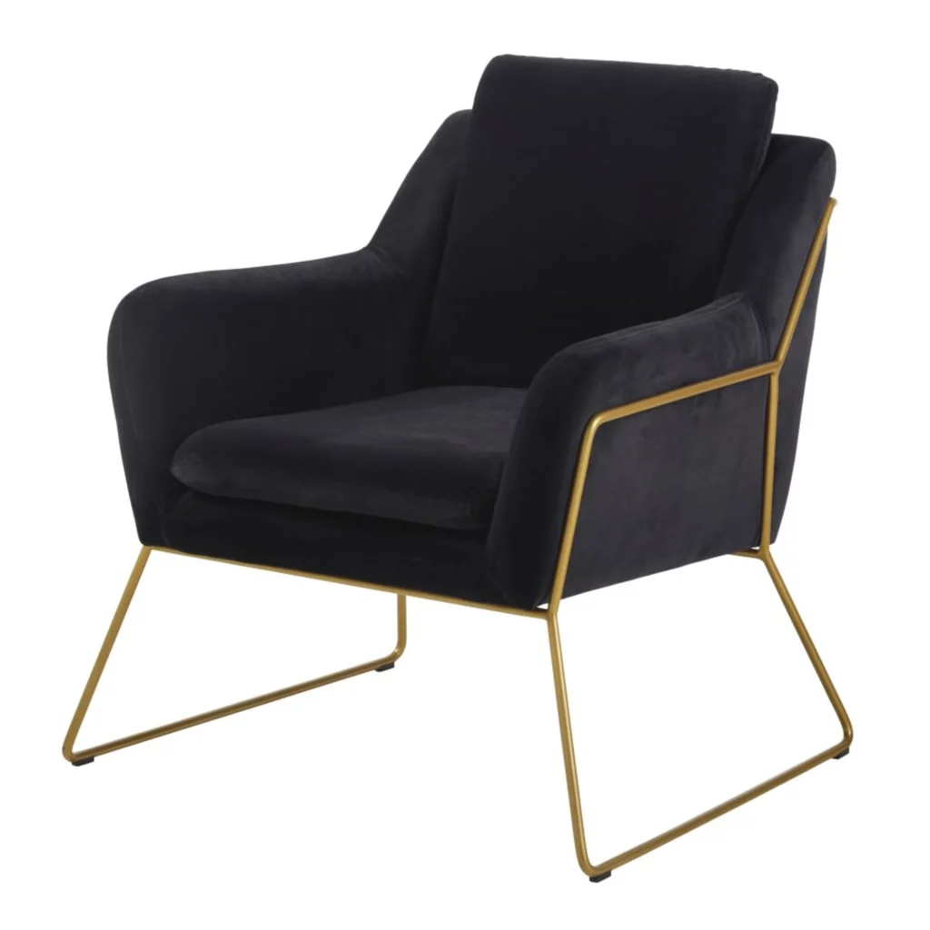 Fauteuil Jasper - Noir et coloris laiton