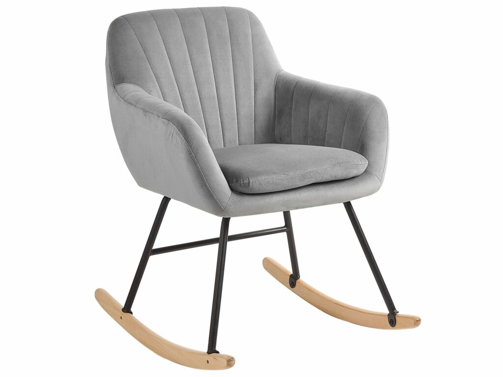 Fauteuil en velours gris Liarum