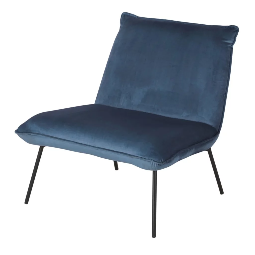 Fauteuil Sam - Velours bleu