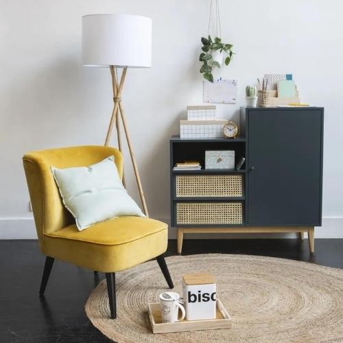 meilleur fauteuil en velours jaune