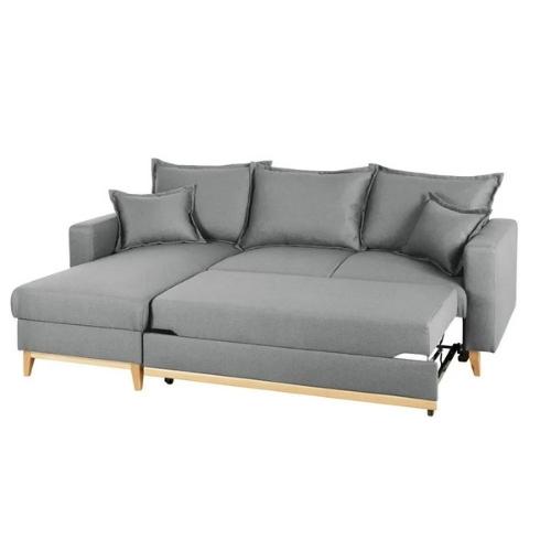 Canapé Duke - Angle convertible Gris Clair