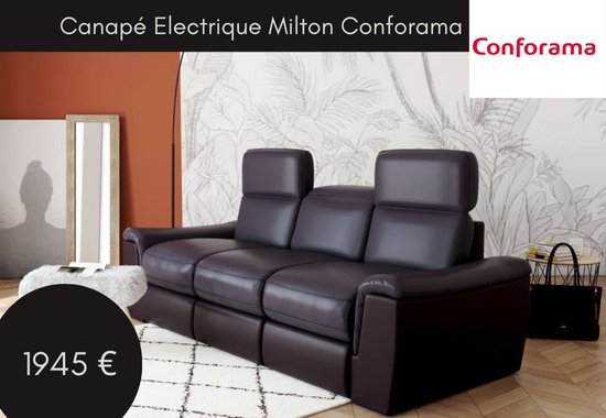 Test et avis du Canapé électrique Milton Conforama 3 places