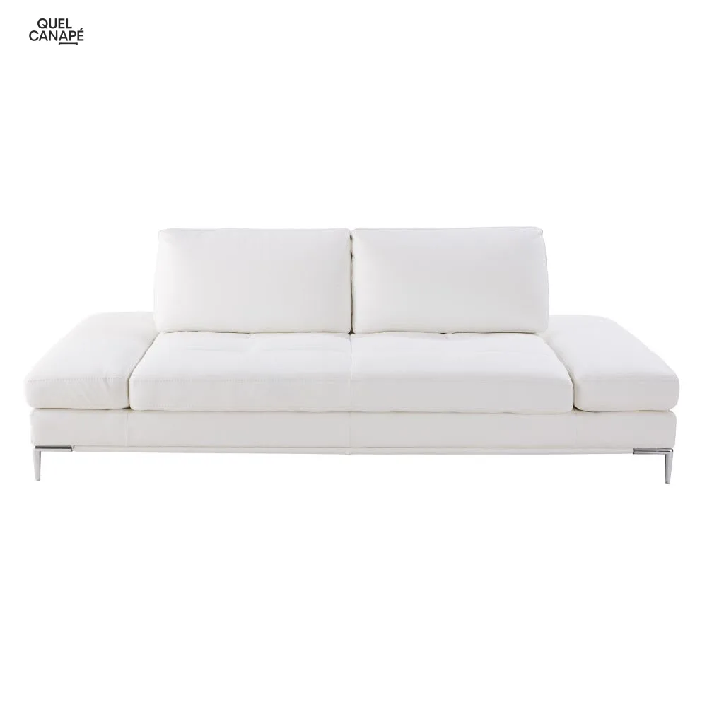 Canapé Geller 3/4 Places Textile Enduit Blanc