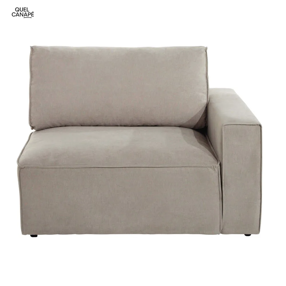 Accoudoir droit pour canapé modulable beige Malo