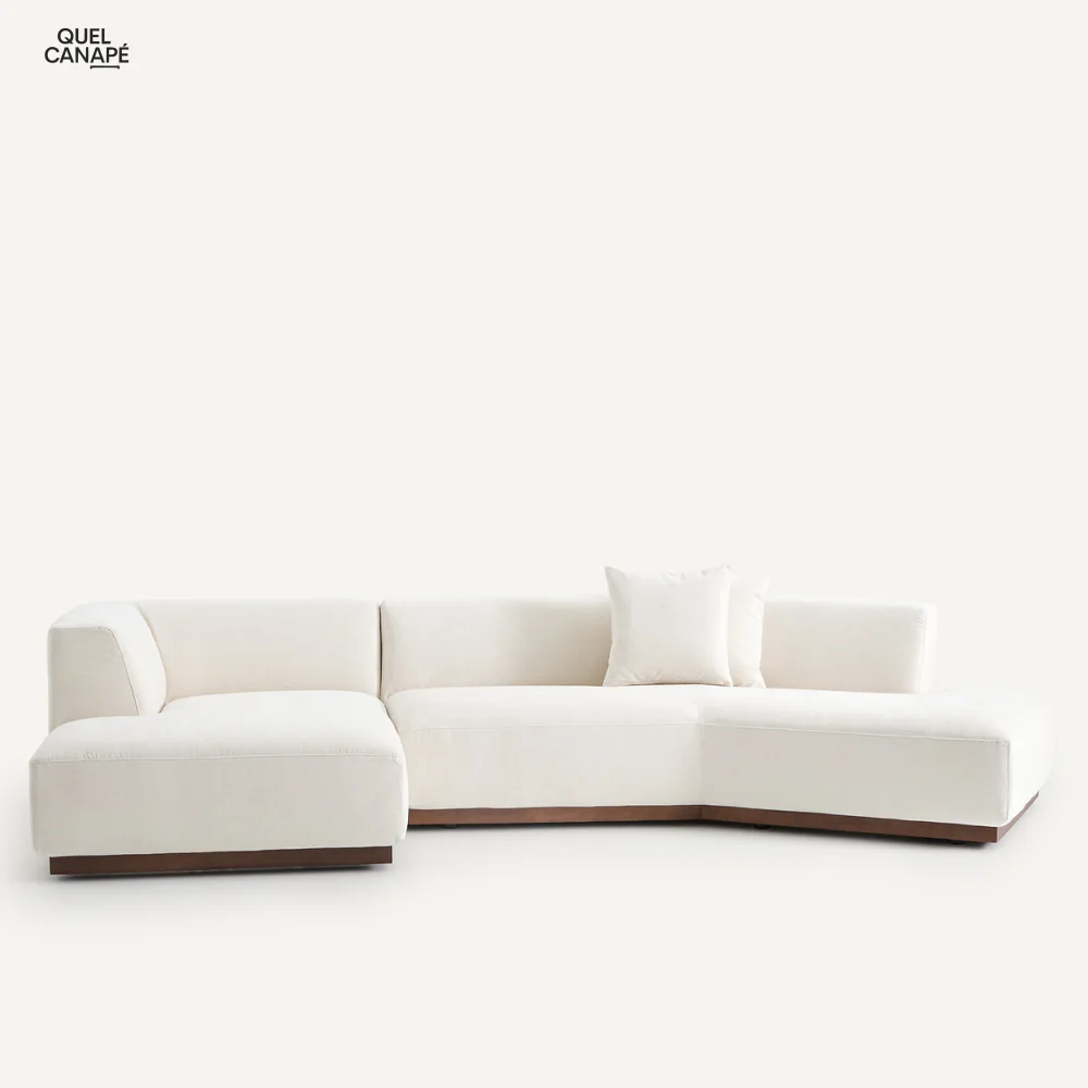Canapé d'angle ouvert velours chenille Jacopo