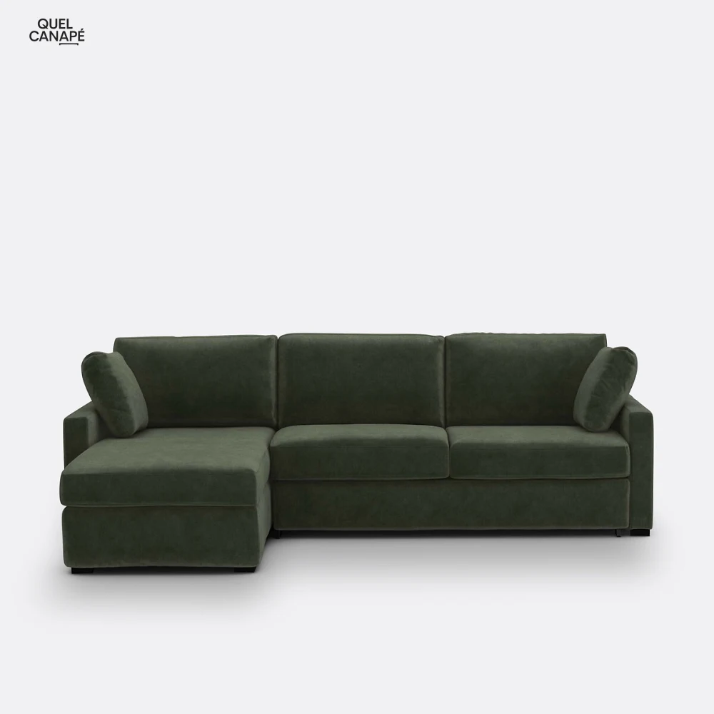 Canapé-lit d'angle velours Bultex Timor