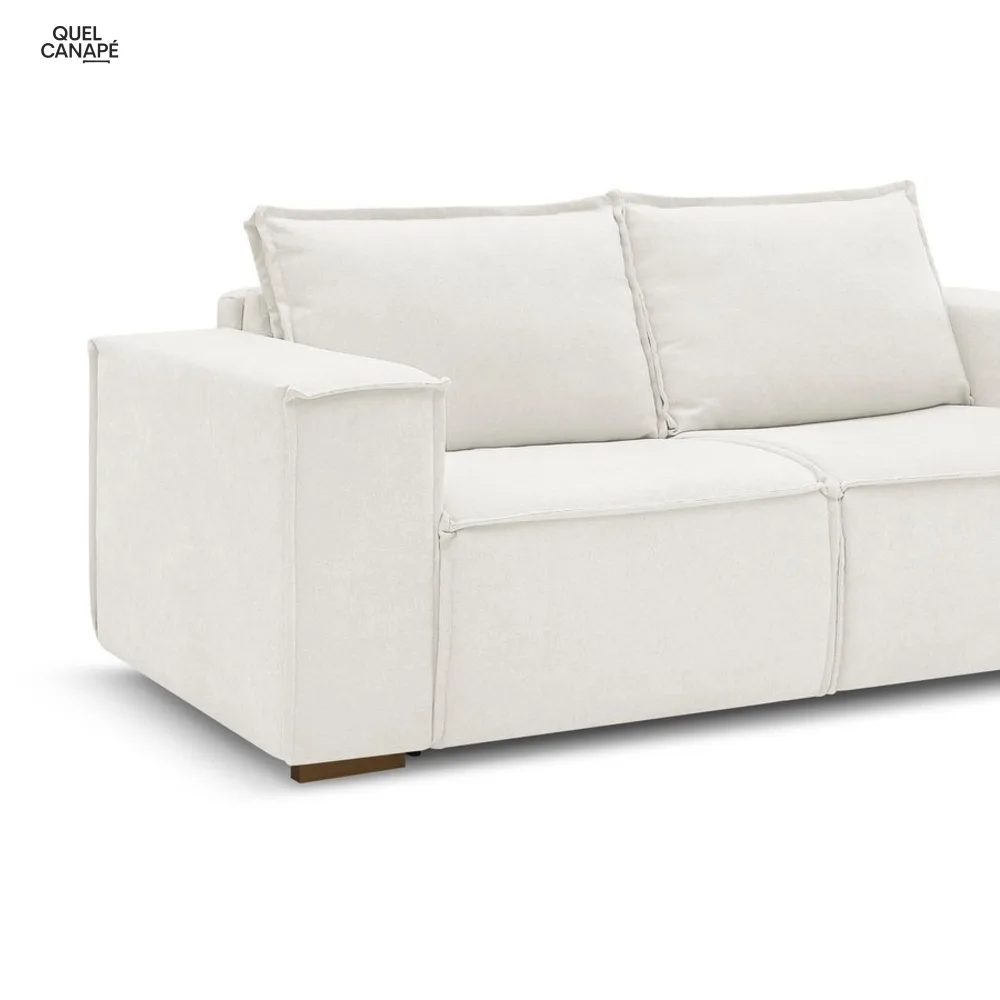 Canapé droit convertible CHELSEA ouverture express tissu texturé