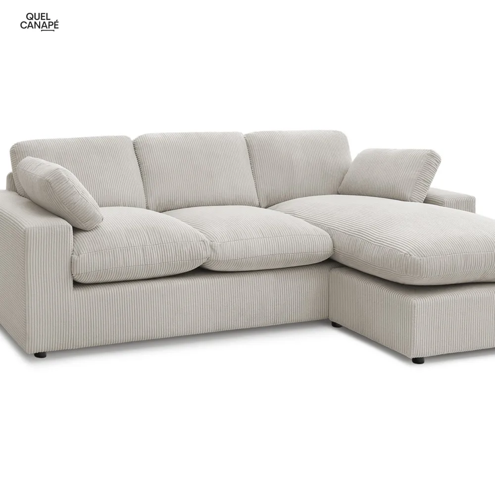 Canapé d'angle compact BELAIR velours côtelé