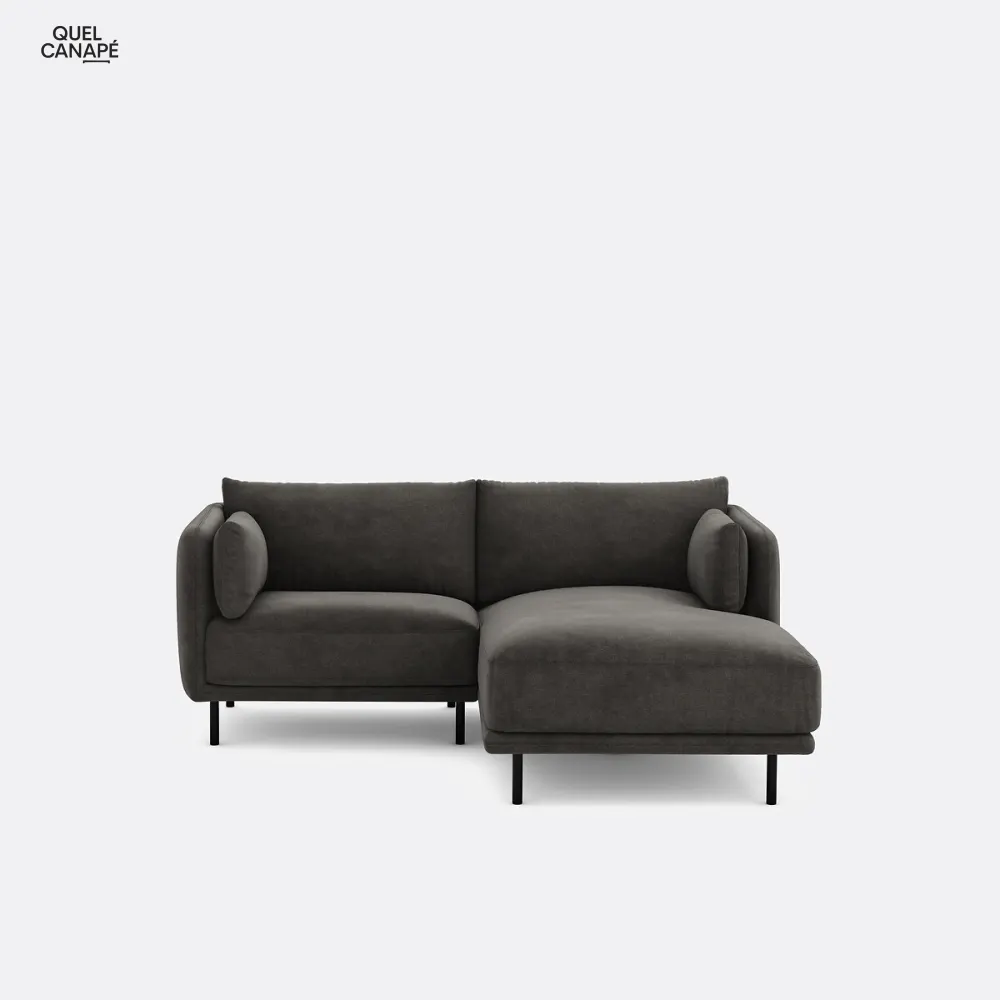 Canapé angle droit compact, tissu texturé, Victor