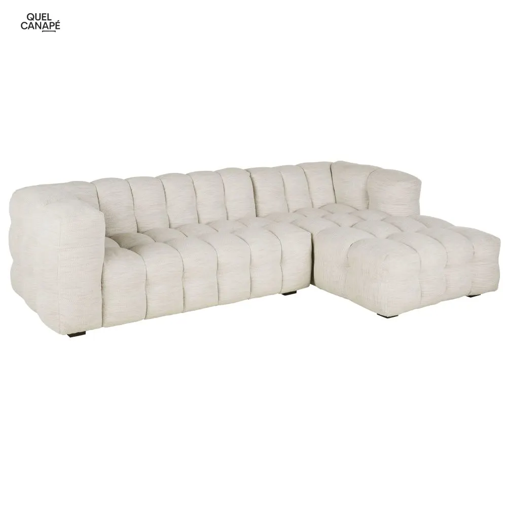 Canapé nuage d'angle droit 4/5 places coloris sable Lilo