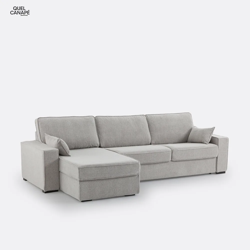 Canapé-lit d'angle texturé bultex Cécilia
