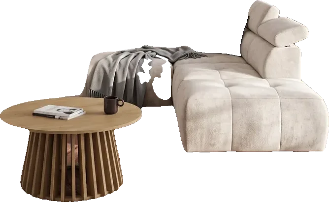 Canapé Moby Conforama, vue en 3D à taille réelle
