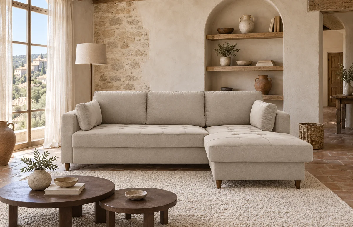 Qu'est ce qu'un canapé d'angle réversible, canapé beige, canapé beige