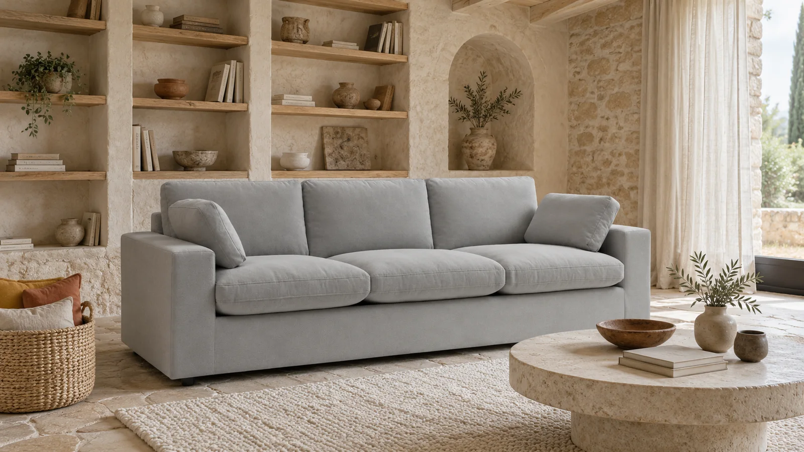 Illustration : Quelle couleur de coussin pour un canapé gris clair ou foncé ?