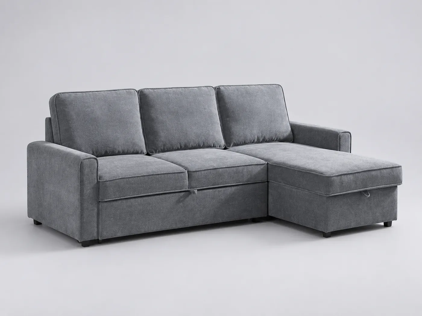 Canapé Lurkey Conforama, 3 places d'angle convertible, coloris gris foncé
