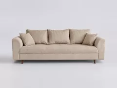 Canapé Rune Maisons du Monde, 3 places droit fixe, velours côtelé, coloris beige