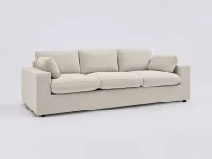 Canapé Belair Bobochic, 3 places droit fixe, coloris beige