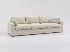 Canapé Belair Bobochic, 4 places droit fixe, coloris beige