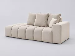 Canapé Mont Blanc Bobochic, 4 places droit fixe, coloris beige