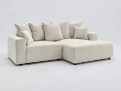 Canapé Atilla Bobochic, 3 places d'angle convertible, coloris blanc