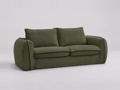 Canapé Archimede Bobochic, 3 places droit convertible express couchage 140x194, coloris vert