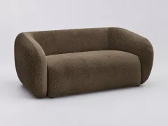 Canapé Celine Bobochic, 2 places droit fixe, tissu texturé, coloris marron