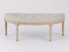 Canapé Augustine Maisons du Monde, 2 places droit fixe, coloris capitonnee ecru et hevea