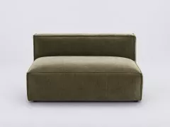 Canapé Seven La Redoute, 2 places modulable fixe, velours côtelé, coloris vert kaki