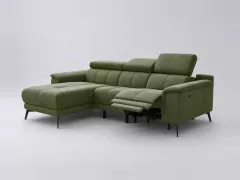 Canapé Fiero Maisons du Monde, 3 places d'angle fixe, coloris olive