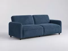 Canapé Alicia Maisons du Monde, 3 places droit convertible, coloris bleu