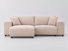 Canapé Aberdeen Maisons du Monde, 3 places d'angle fixe réversible, velours côtelé, coloris beige
