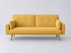 Canapé Elga Maisons du Monde, 3 places droit convertible, coloris jaune