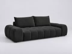 Canapé Everest Bobochic, 3 places droit convertible, tissu texturé, coloris noir