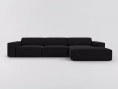 Canapé Jodie Maisons du Monde, 4 places d'angle fixe, velours, coloris noir