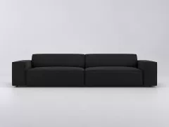 Canapé Jodie Maisons du Monde, 4 places droit fixe, tissu, coloris noir