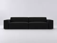 Canapé Jodie Maisons du Monde, 4 places droit fixe, velours, coloris noir