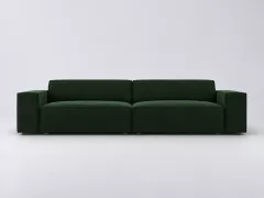 Canapé Jodie Maisons du Monde, 4 places droit fixe, velours, coloris vert bouteille