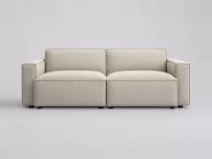 Canapé Split Miliboo, 3 places modulable fixe, coloris effet velours texturé beige