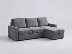 Canapé Lurkey Conforama, 4 places d'angle convertible, coloris gris
