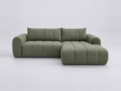 Canapé Nesty Bobochic, 3 places d'angle fixe, coloris vert clair
