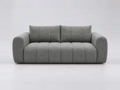 Canapé Nesty Bobochic, 3 places droit fixe, coloris gris foncé