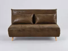 Canapé Nio Maisons du Monde, 2 places droit convertible, suédine, coloris marron